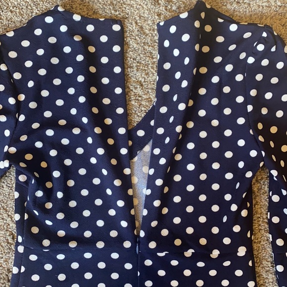 Navy Blue Polka Dot Dress - Picture 7 of 9